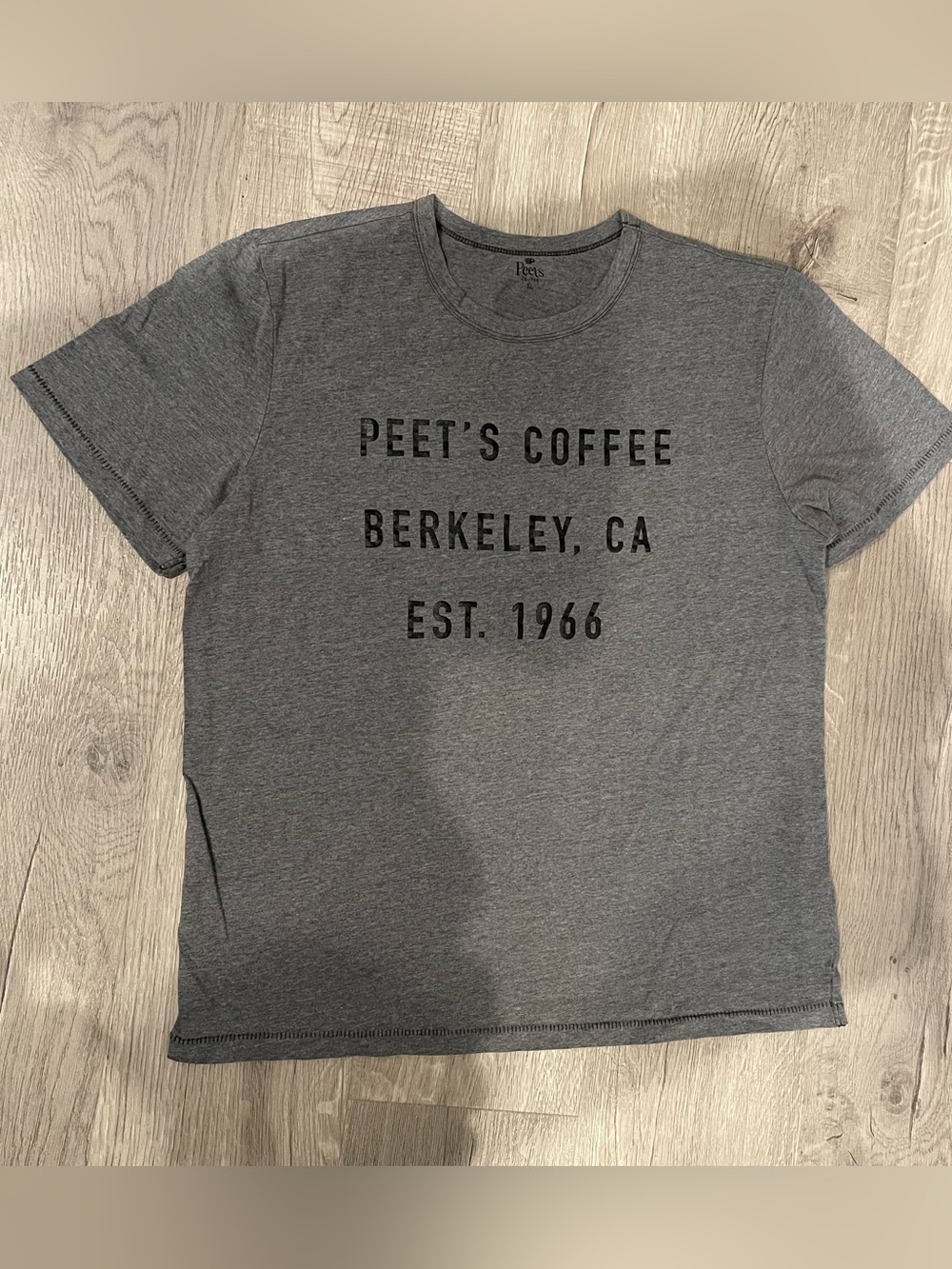 Peet’s Coffee Gray T-Shirt Women’s Unisex Berkeley CA Casual Tee XL Extra Large